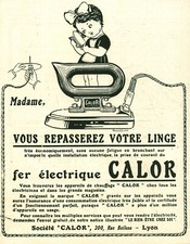 Publicité ancienne fer à repasser électrique Calor  1925 issue de magazine