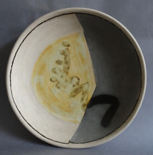 Céramique artistique à décor émaillé abstrait signée "MD" et datée "1992"