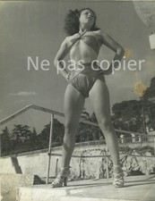MODE c. 1950 JANINE NOLLAND actrice photo 23 x 18 cm Serge de SAZO Marcel Rouet