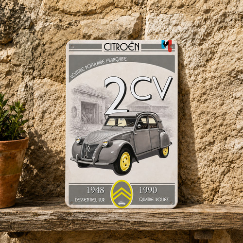 Plaque déco citroën 2cv 20 - plaque,