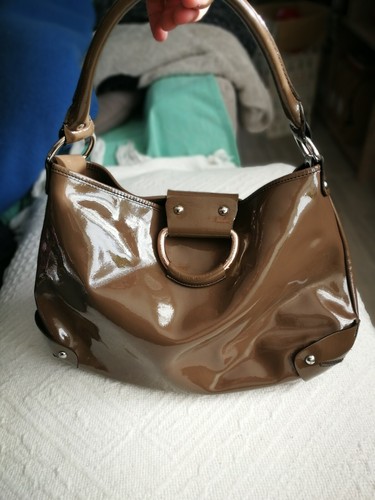 Sac main marron - à, verni