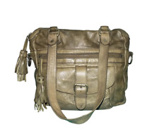 sac IKKS en cuir gris vison patiner d'origine format A4