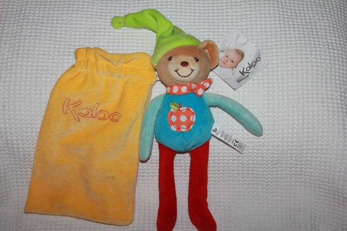 Doudou kaloo ours bleu pomme - ours,