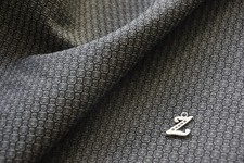 Kenzo.Magnifique brocart jacquard façonné petit motif géométrique gris noir