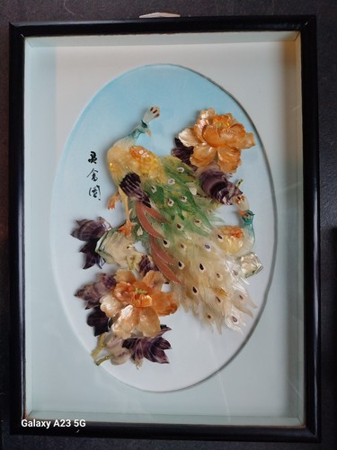 Cadre tableau asiatique paon - cadre,
