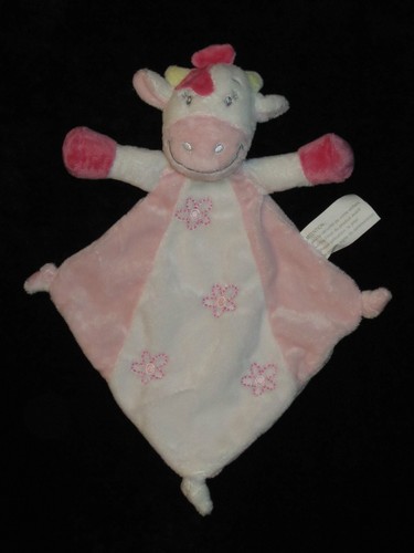 Doudou vache rose blanche - vache,