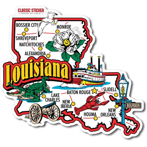 Louisiana jumbo state sticker - louisiana,