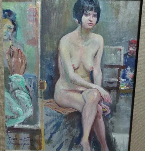 Tableau ancien huile portrait - huile,