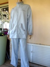 ENSEMBLE PYJAMA POLAIRE VESTE + PANTALON  BLEU  CIEL T 42/ 44 NEUF