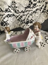 Magnifique Figurine Chérubin /Putti Au Landeau Début XXème