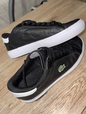 Lacoste Baskets Femme Cuir Noir/blanc -Taille 37-Très Bon État Modèle Classique