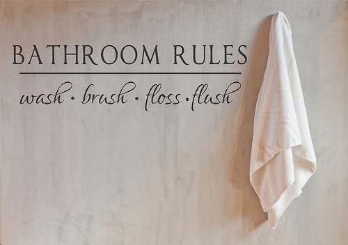 Bathroom rules vinyl wall - bathroom,