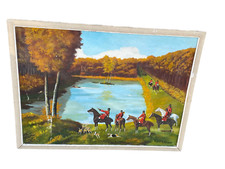 Ancien tableau scene chasse - de,