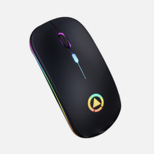 Souris Sans Fil Led Optique Mince Gamer Mouse Rechargeable Usb gaming Mac PC Fr