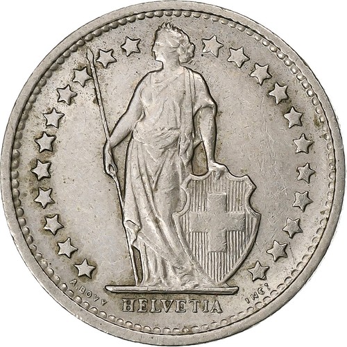 Suisse franc 1968 bern - suisse,, 1/2