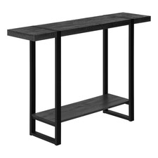 Table De Console Sled En Bois Noir Et Métal Vieilli Avec Étagère 47"