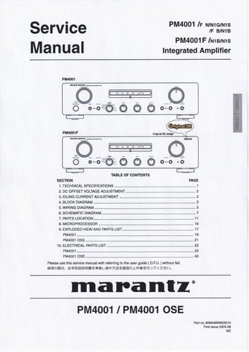 Service manuel instructions - service, d'instructions