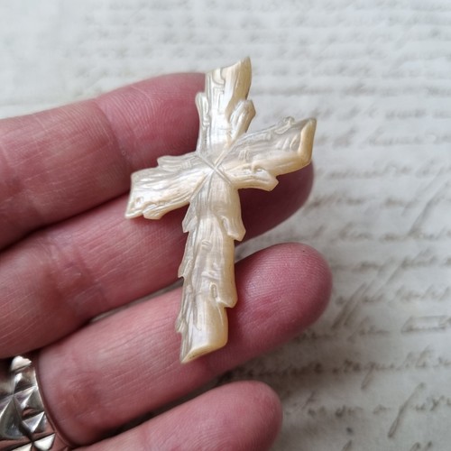 Broche ancienne nacre - broche,