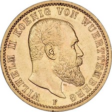 Monnaie, Etats allemands, WURTTEMBERG, Wilhelm II, 20 Mark, 1905, Freudenstadt