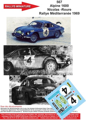 Decals ref 0567 alpine - 0567,