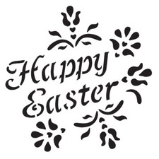 HAPPY EASTER Stencil Template Wall Signs Airbrush Paint 12" x 12"
