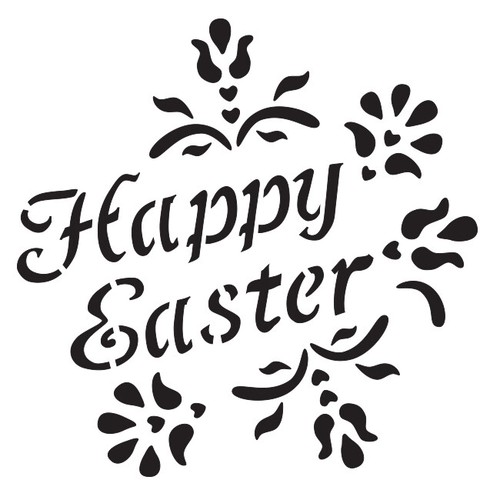 Happy easter stencil template - stencil,