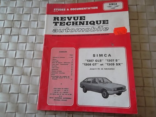 Revue technique simca - 1307, gls