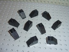 10 x LEGO Black slope brick
