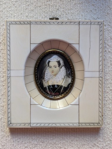 Portrait miniature ancien xix - portrait,