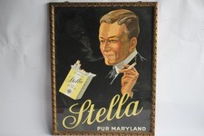 Affiche publicitaire lithographiée Cigarettes STELLA Pur Maryland 1930 (46935)