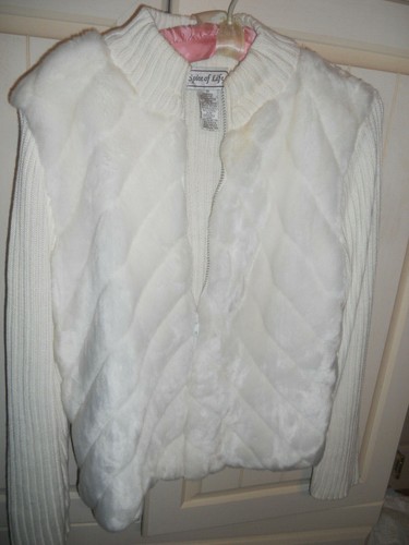 Vtg white womens sweater faux - vtg,