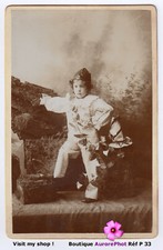 ENFANT COSTUMÉ EN CLOWN-PIERROT, DÉGUISEMENT,  CDV CABINET -P33