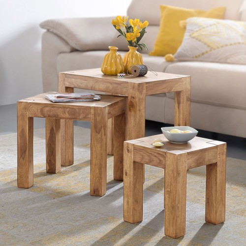 Finebuy tables gigogne - gigogne, bois