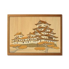 Kit de marqueterie bois KINOWA château de Himeji A4 artisanat artisanal japon...