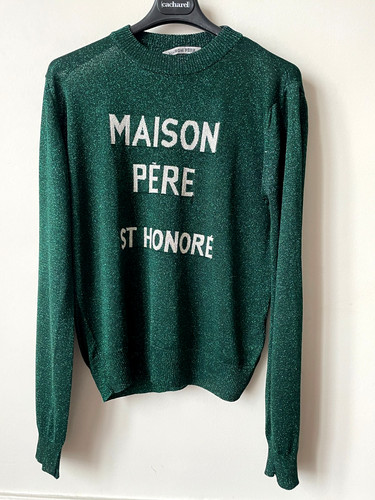 Pull vert scintillant - pull, maison