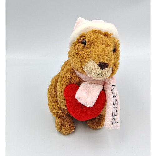 Doudou marmotte marron rose
