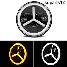 Phare à LED Rond 75W 7 pouces Feu de Route Croisement Diurne DRL Moto 4x4 VTT