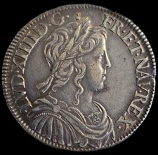 1/2 Écu Mèche Longue 1655 X Amiens Louis XIV