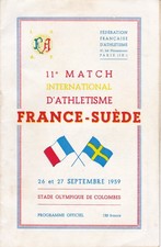 11 EME MATCH INTERNATIONAL D ATHLETISME FRANCE VS SUEDE PROGRAMME