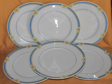 6 assiettes plates porcelaine