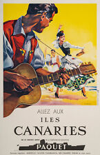 Original Vintage Poster, Canary Islands, Navigation Paquet, Liner, Flamenco 1950