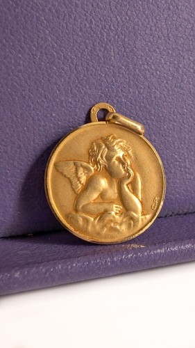 18k antique cherub angel - antique,