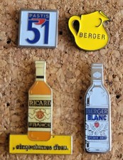 Lot 4 Pin's Pastis Ricard 51 Berger Blanc Boisson Alcool Autre