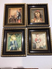 Miniatures Anciennes Tableaux Sur Tissu 