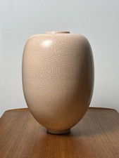 Grand Vase Saint Clément Email Craquelé Ton Rose Pale Chair Art Déco France