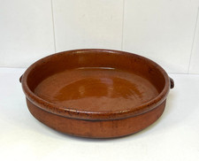 GRAND PLAT ROND ANCIEN TERRE CUITE VERNISSÉE  XIXème