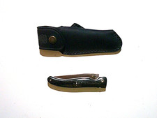 Couteau pliant Laguiole liner lock en ébène + étui cuir