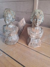 Chenets de cheminée  de buste en fonte