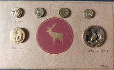 6 Boutons anciens laiton