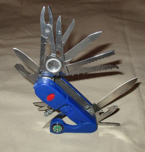 Couteau multifonction bleu - couteau,